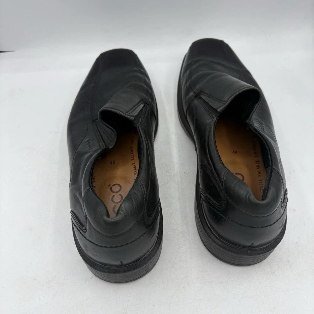 Ecco Shoes Mens Size 12 Black Slip On Helsinki 2 Dress Comfort Leather Business‎